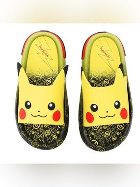 Pokemon Big Boys Slide Sandal Shoes Red Yellow Size 4 NWT